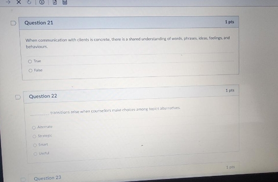 a X D Question 21 1 pts When communication with