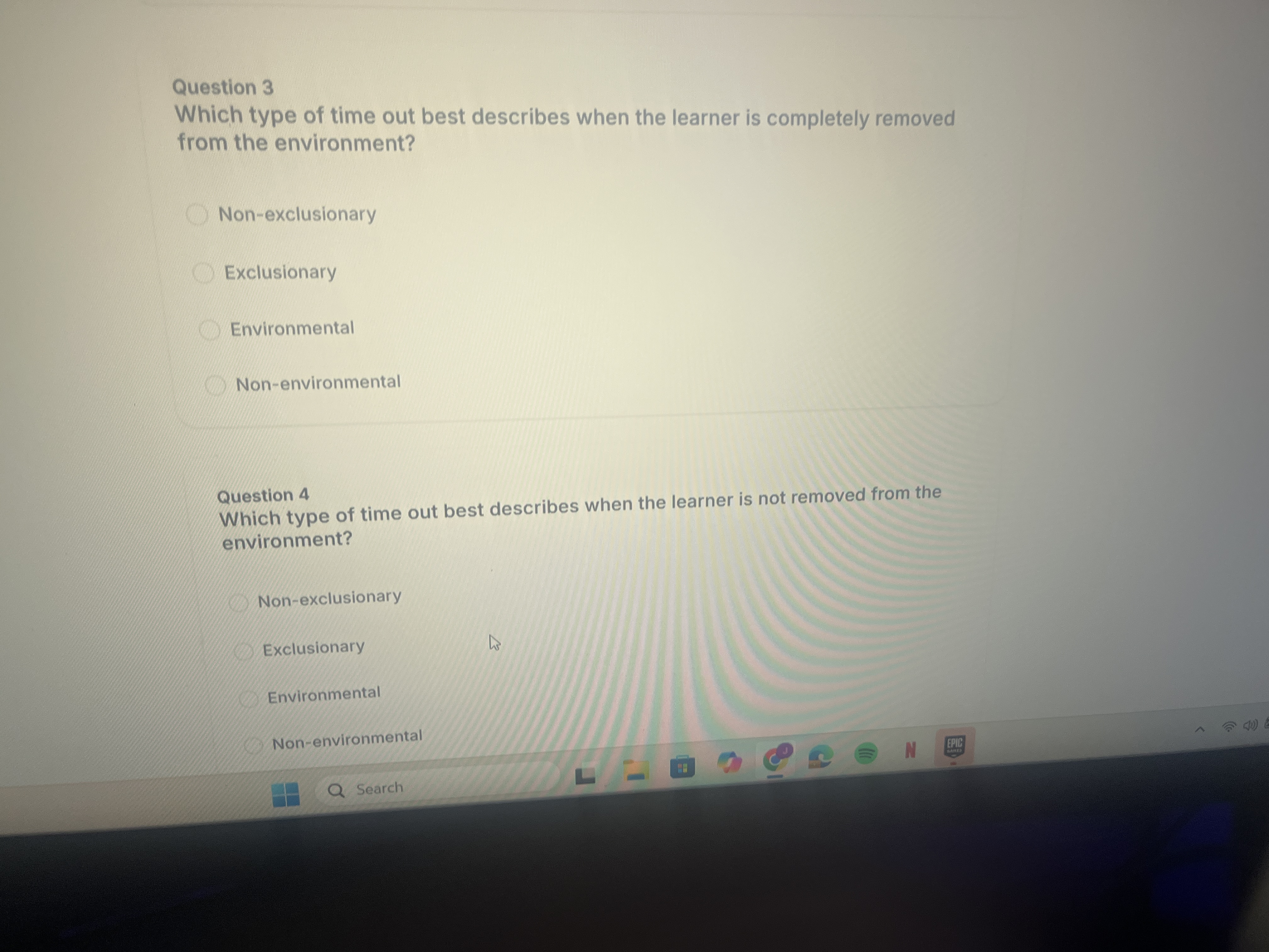 Solve Question 3 Which type of time out best