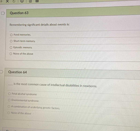 a X U D Question 63 Remembering significant