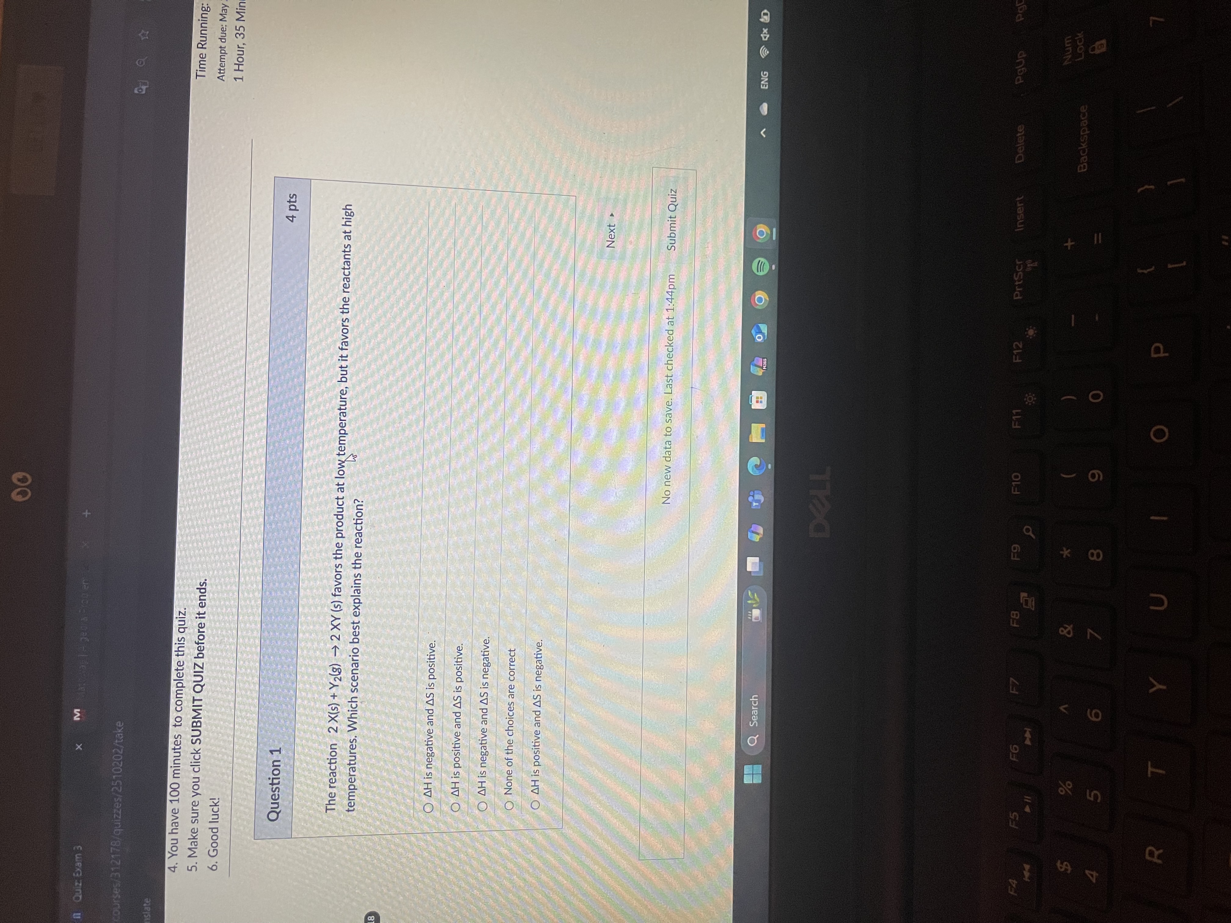 Solve the problem 1 Quiz, Exam 3 M