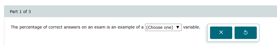 mth Part 1 of 3 The percentage of correct answers