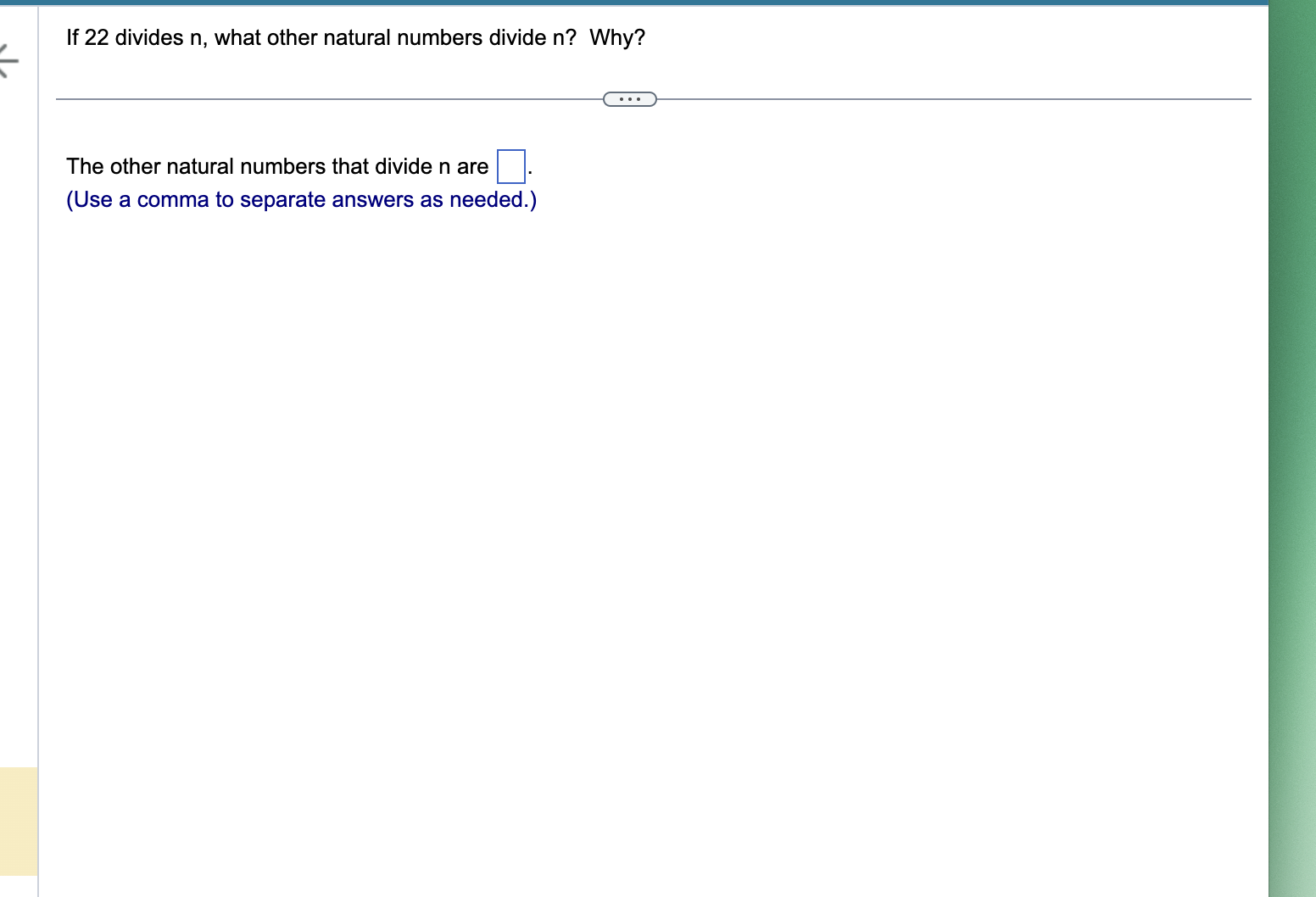 solve this If 22 divides n, what other natural
