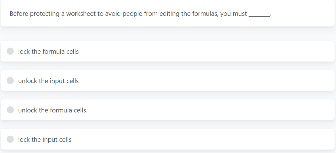a Before protecting a worksheet to avoid people