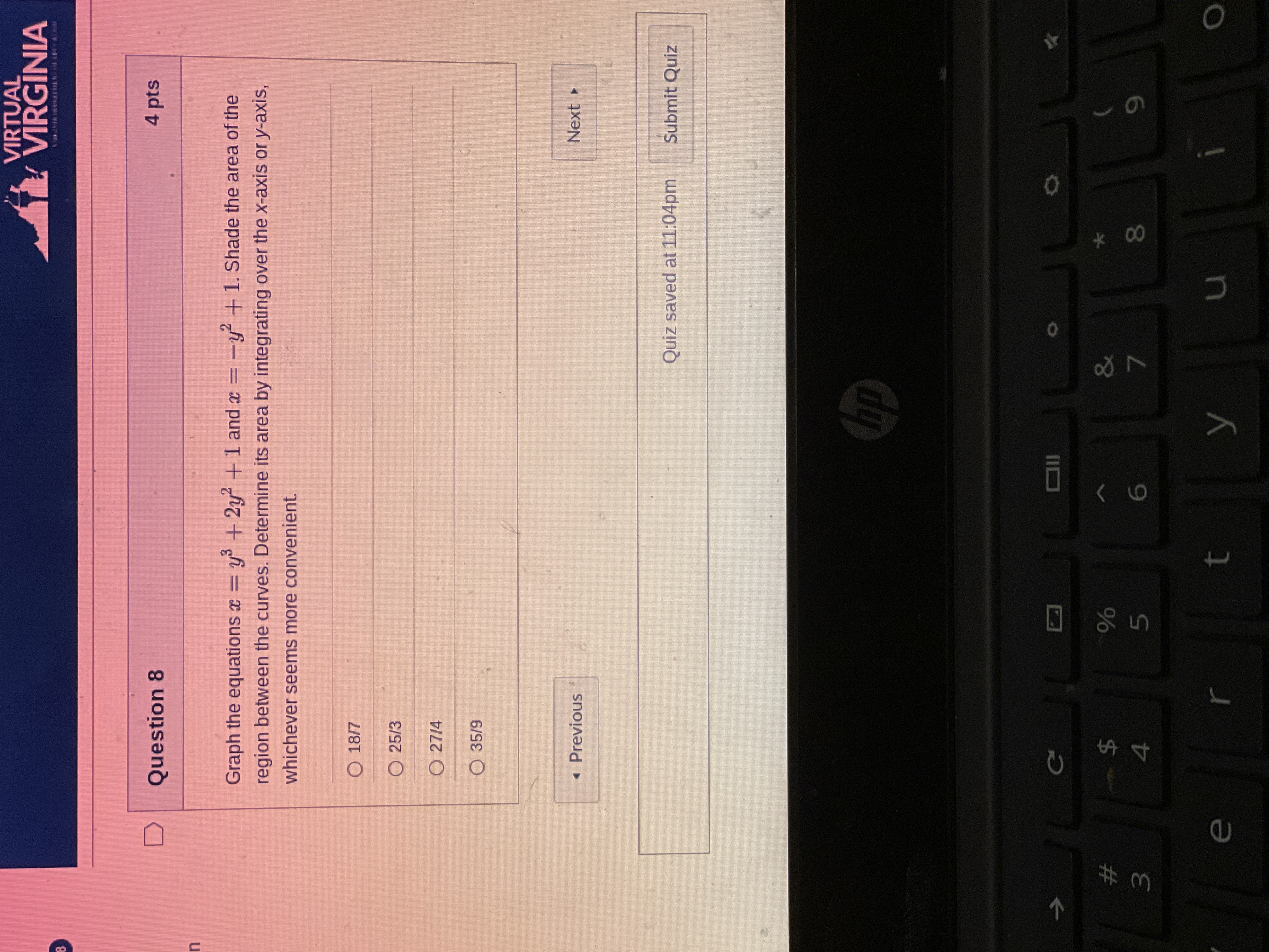 Solve VIRTUAL VIRGINIA D Question 8 4 pts Graph