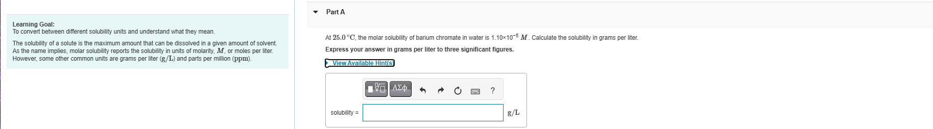 solve Part A Learning Goal: To convert between