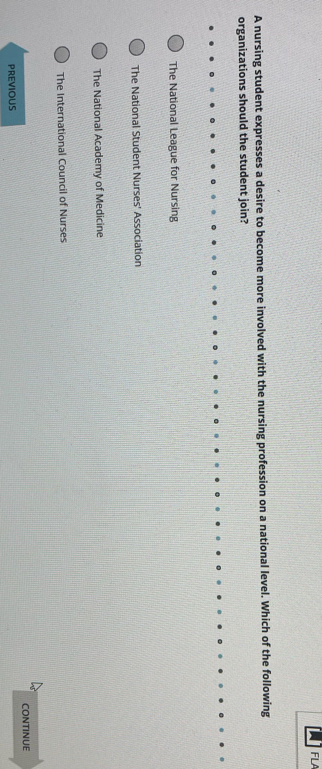 Solve FLA A nursing student expresses a desire to