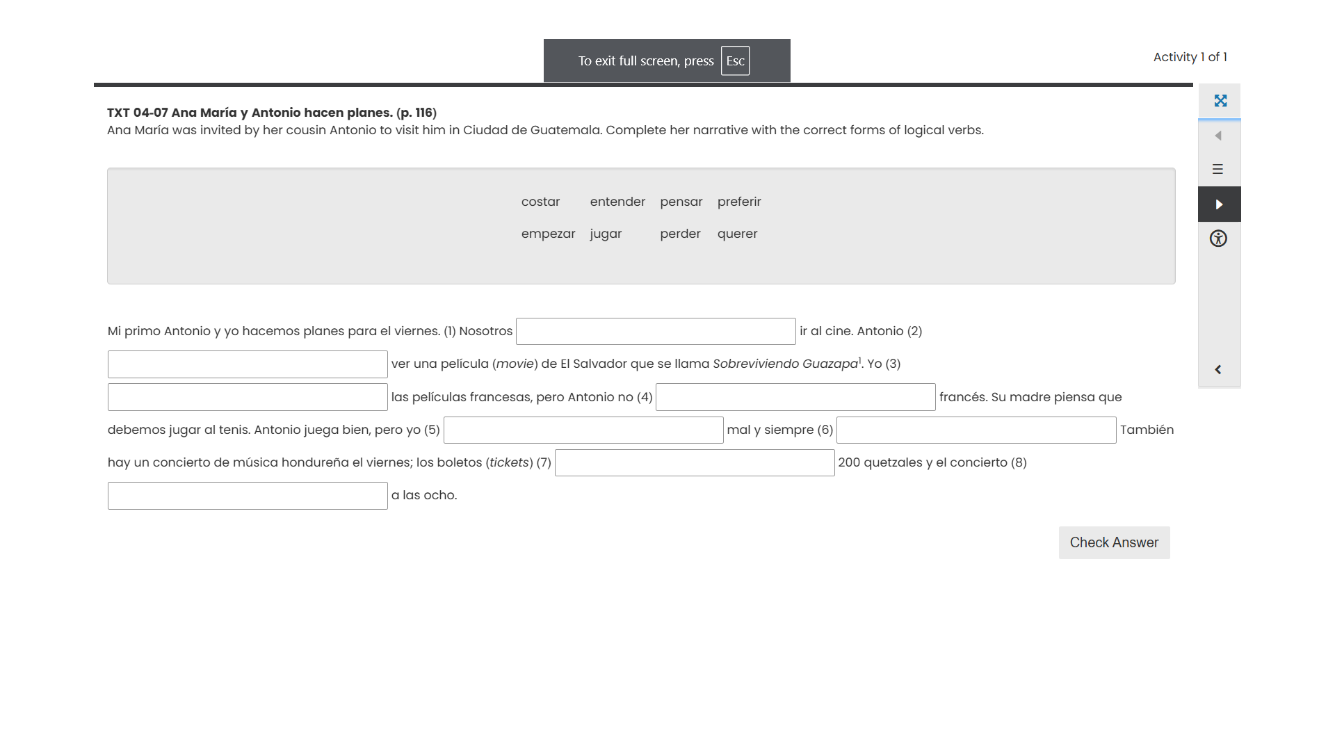 solve for me To exit full screen, press Esc