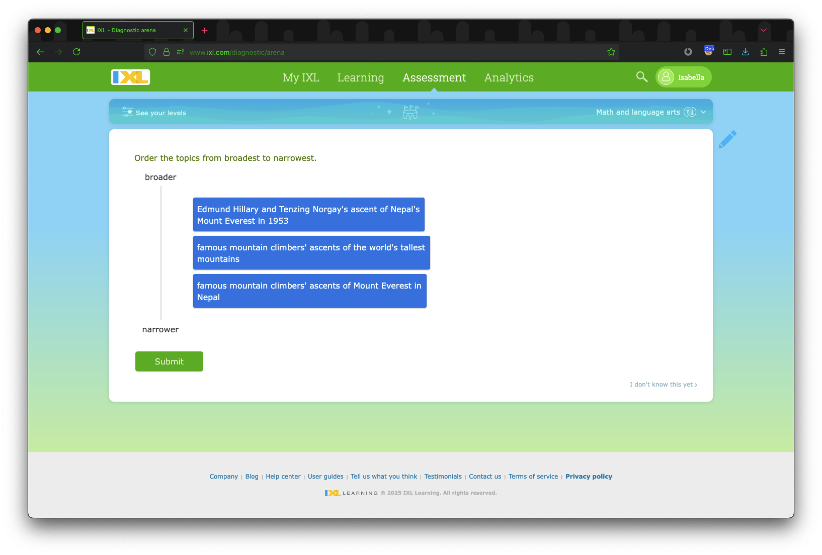 pls V Da IXL - Diagnostic arena Defe C O 8 .