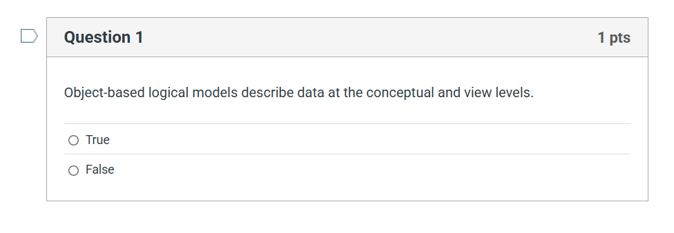 solve D Question 1 1 pts Object-based logical