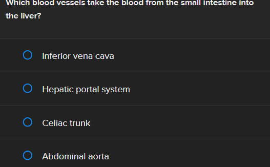 a Which blood vessels take the blood from the