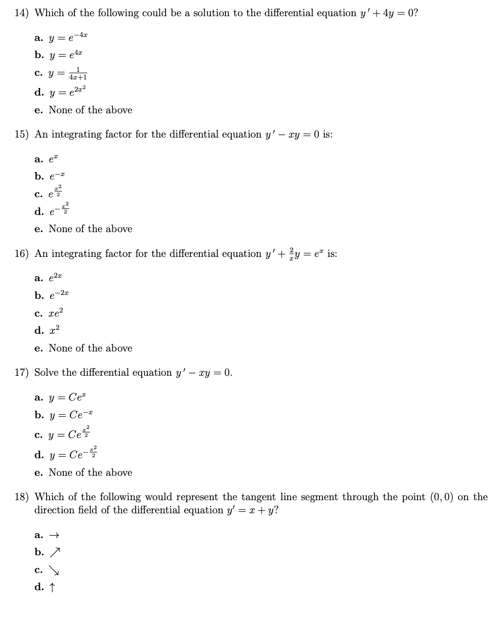 14) Which of the following could be a solution to