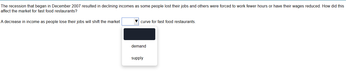 solve The recession that began in December 2007