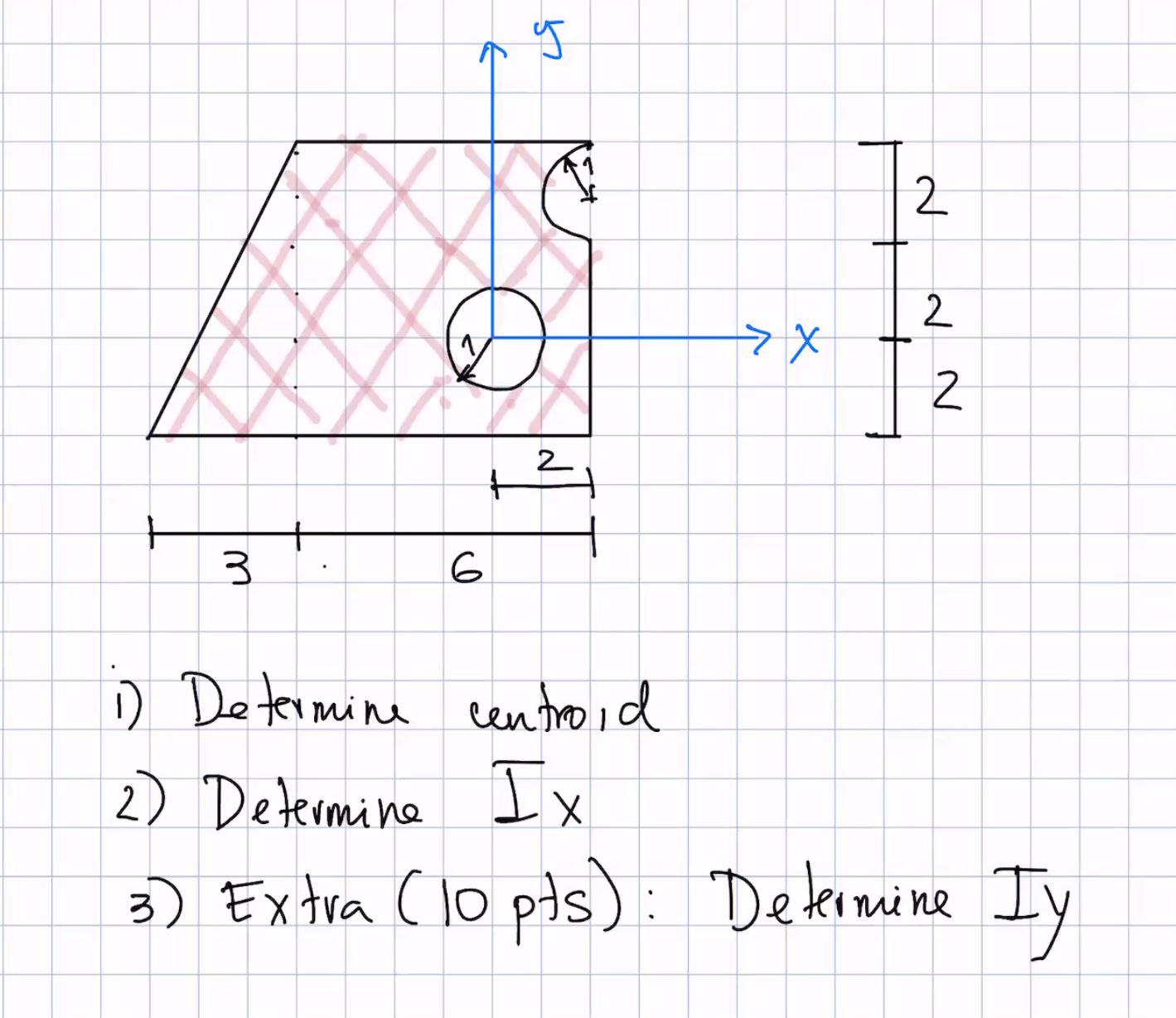 2 | 2 7 X 2 3 6 1 ) Determine centroid 2)
