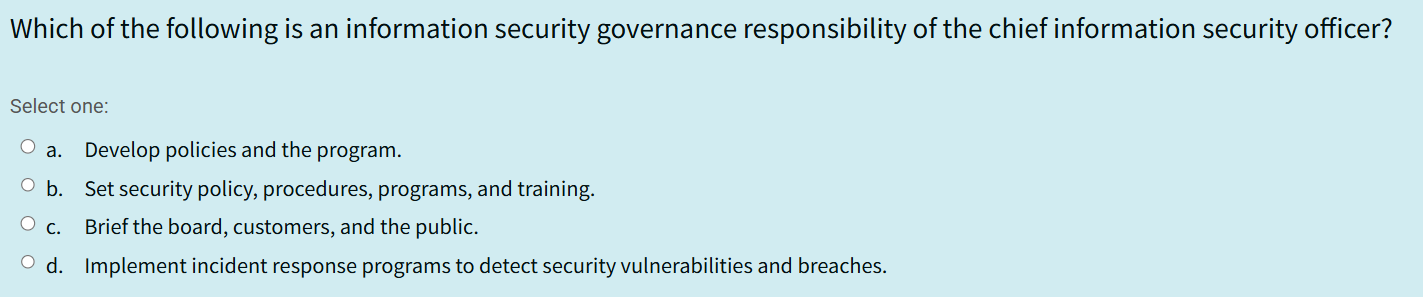 the question Which of the following is an