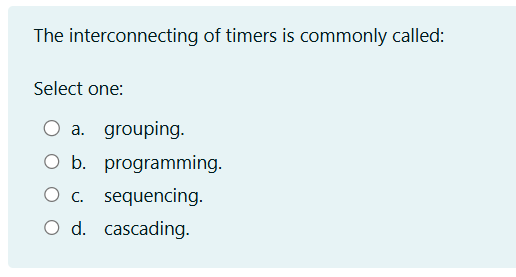 solve The interconnecting of timers is commonly