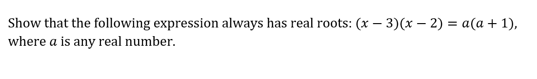 solve Show that the following expression always