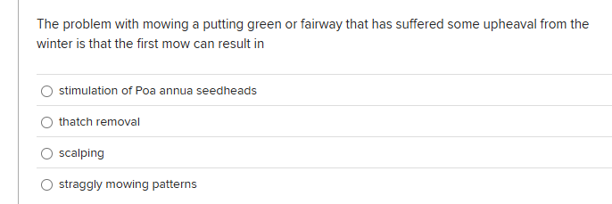 What is the answer The problem with mowing a