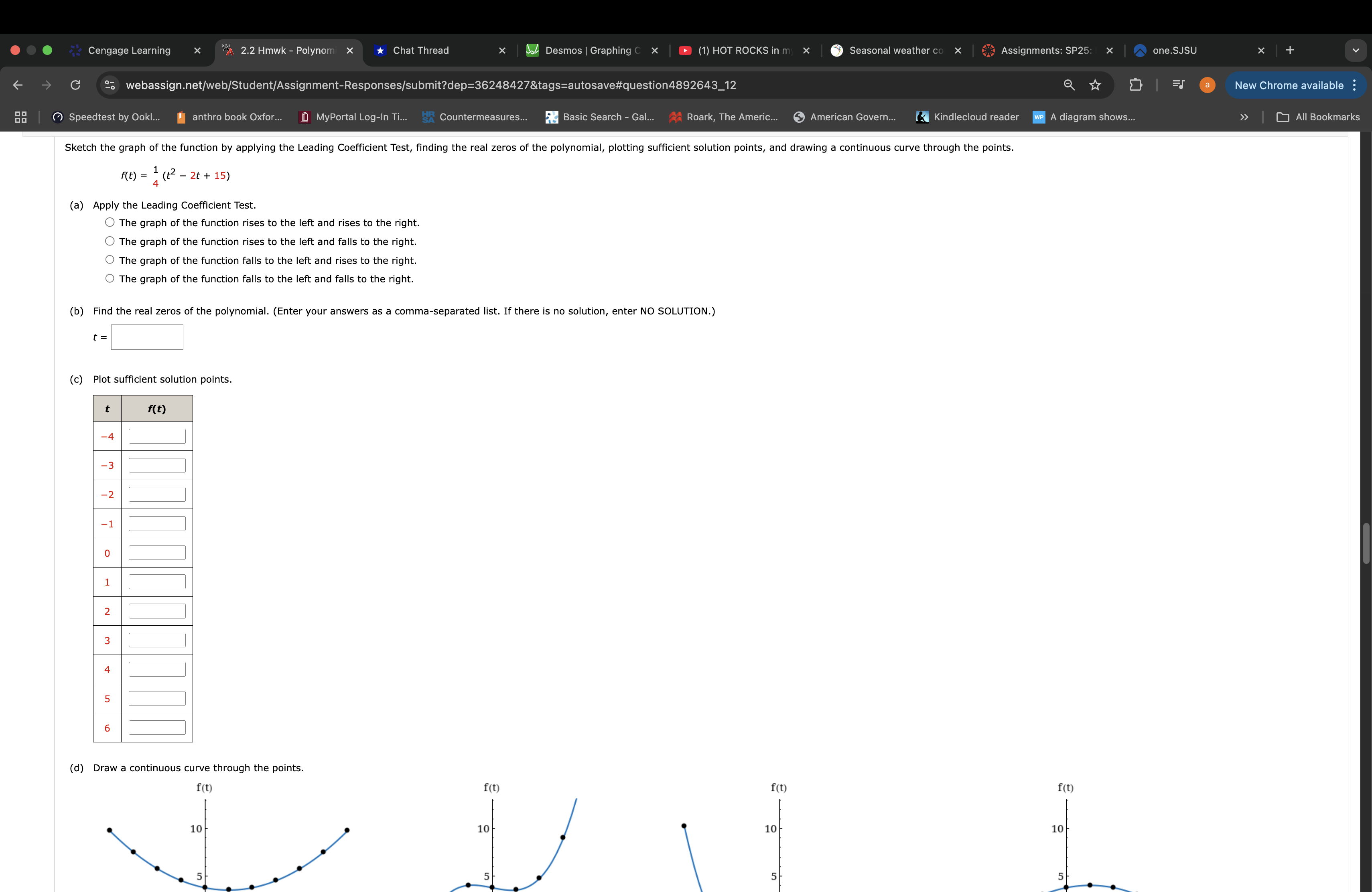 (b) Find the real zeros of the polynomial. (Enter