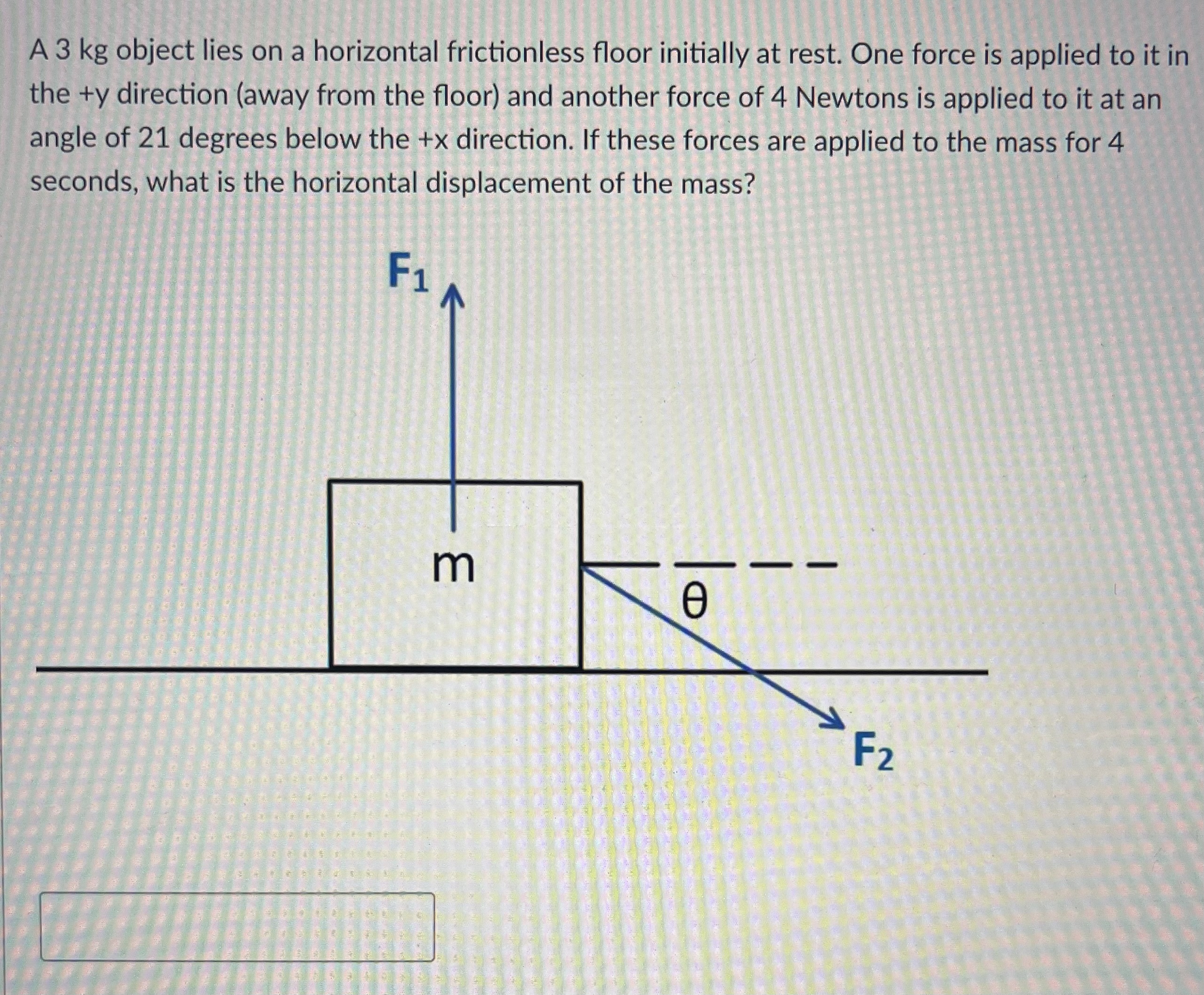 the question A 3 kg object lies on a horizontal