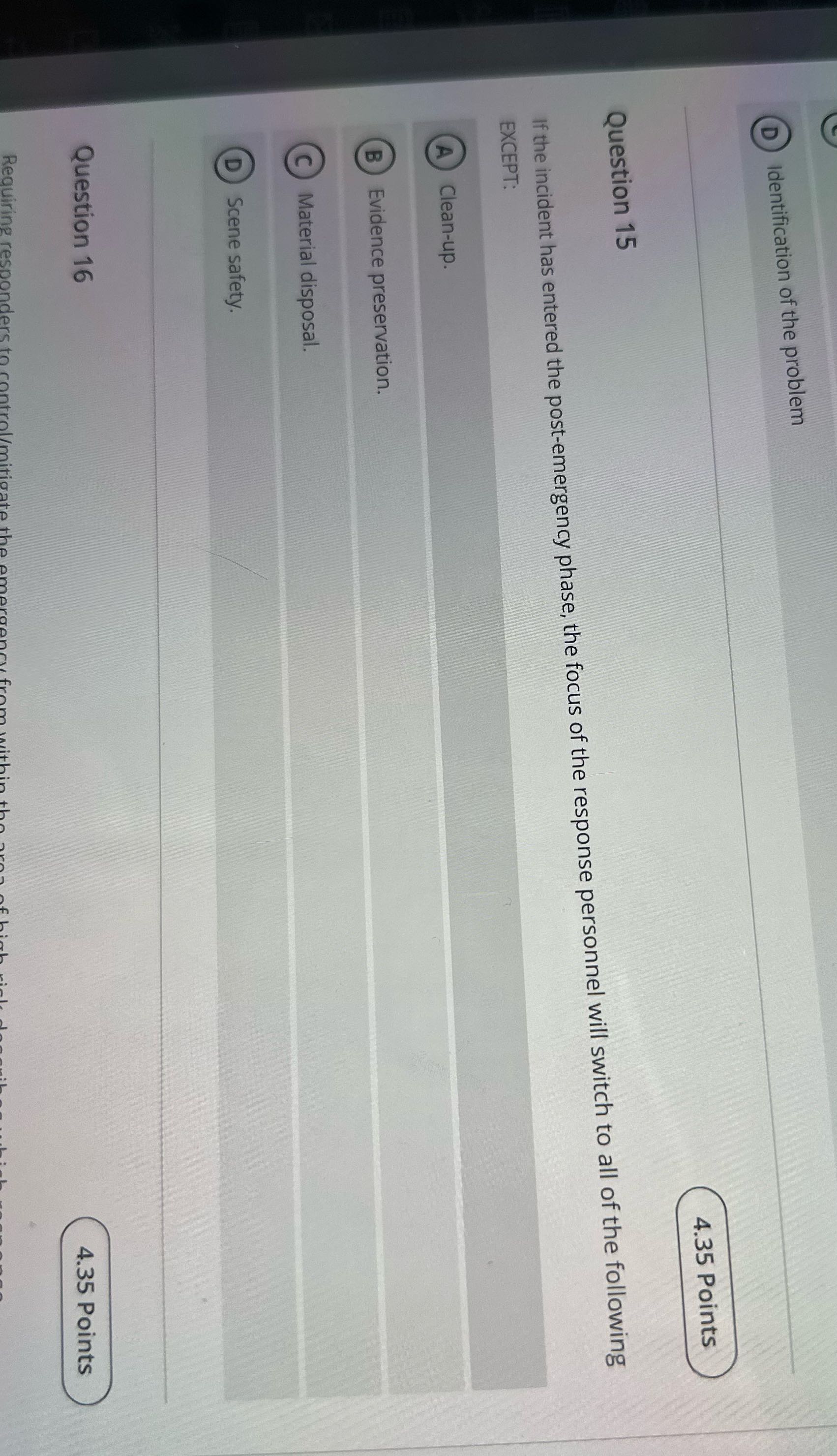 N Identification of the problem 4.35 Points