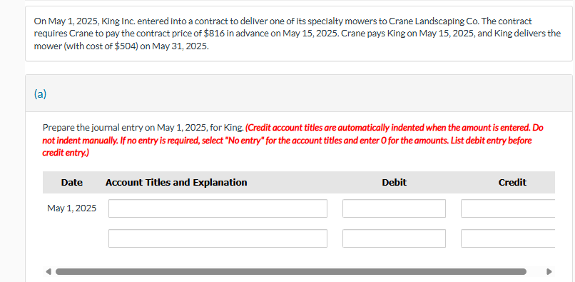 1 On May 1, 2025, King Inc. entered into a