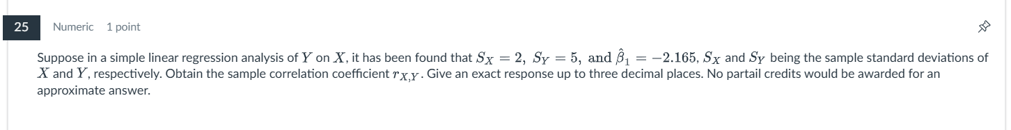 show to how to get the answer 25 Numeric 1 point