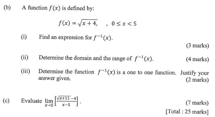 solve this (b) A function f (x) is defined by: