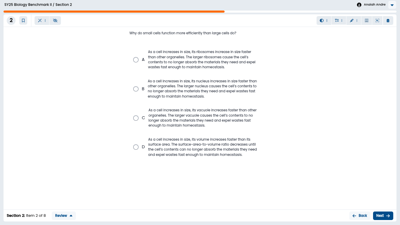 which one? SY25 Biology Benchmark II / Section 2