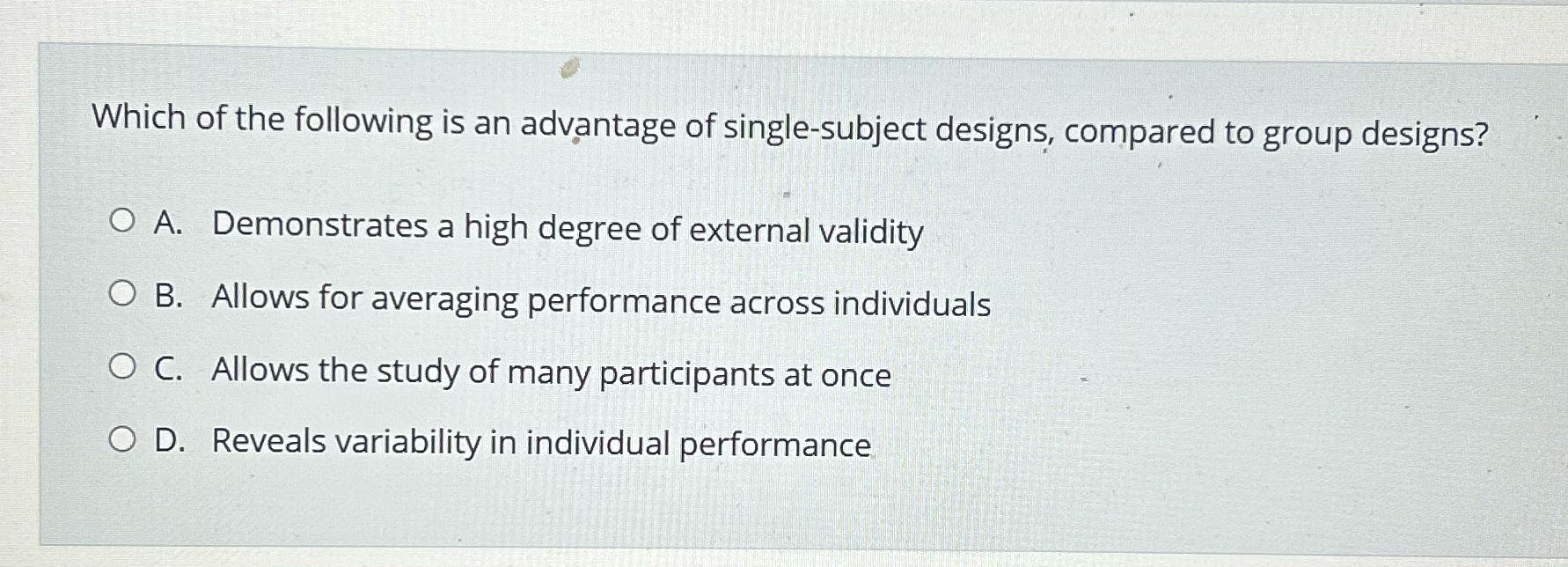 Resolve Which of the following is an advantage of