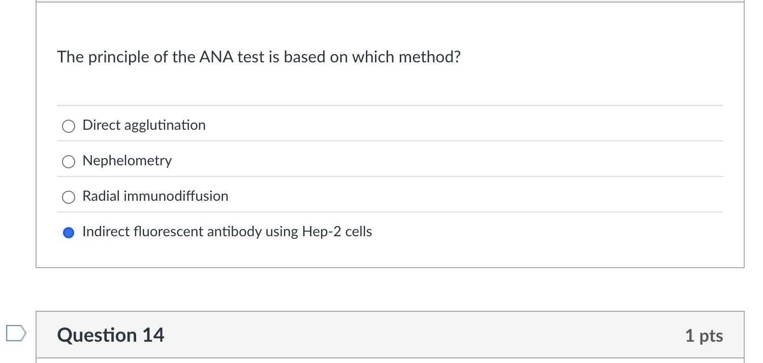 solve The principle of the ANA test is based on