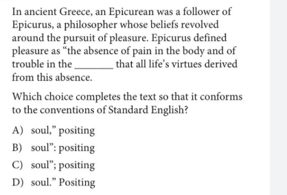solve this for me In ancient Greece, an Epicurean