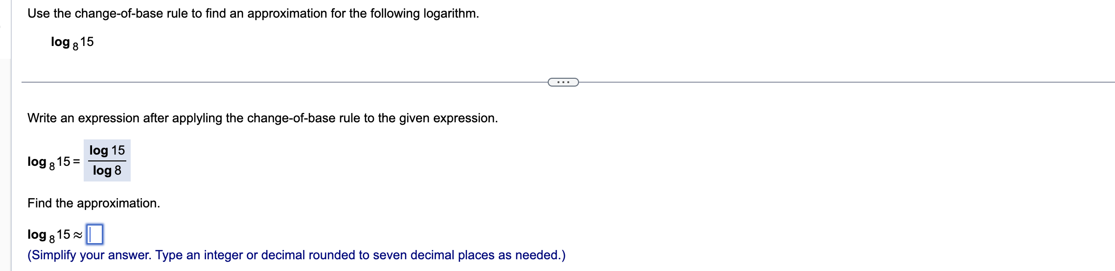 math Use the change-of-base rule to find an