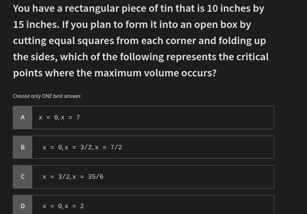 how to solve You have a rectangular piece of tin