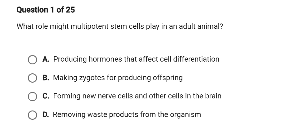 plese Question 1 of 25 What role might