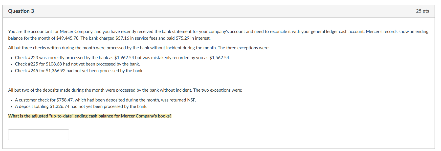 me solve this problem Question 3 25 pts You are