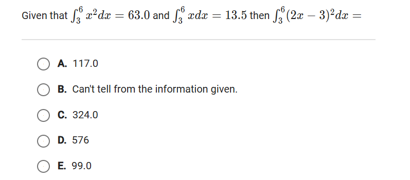 solve Given that S, x'dx = 63.0 and S3 xdx = 13.5