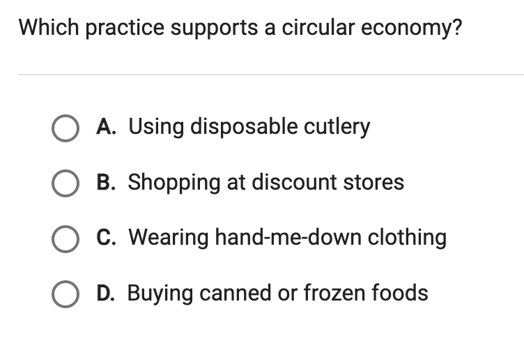 what is the correct answer? Which practice