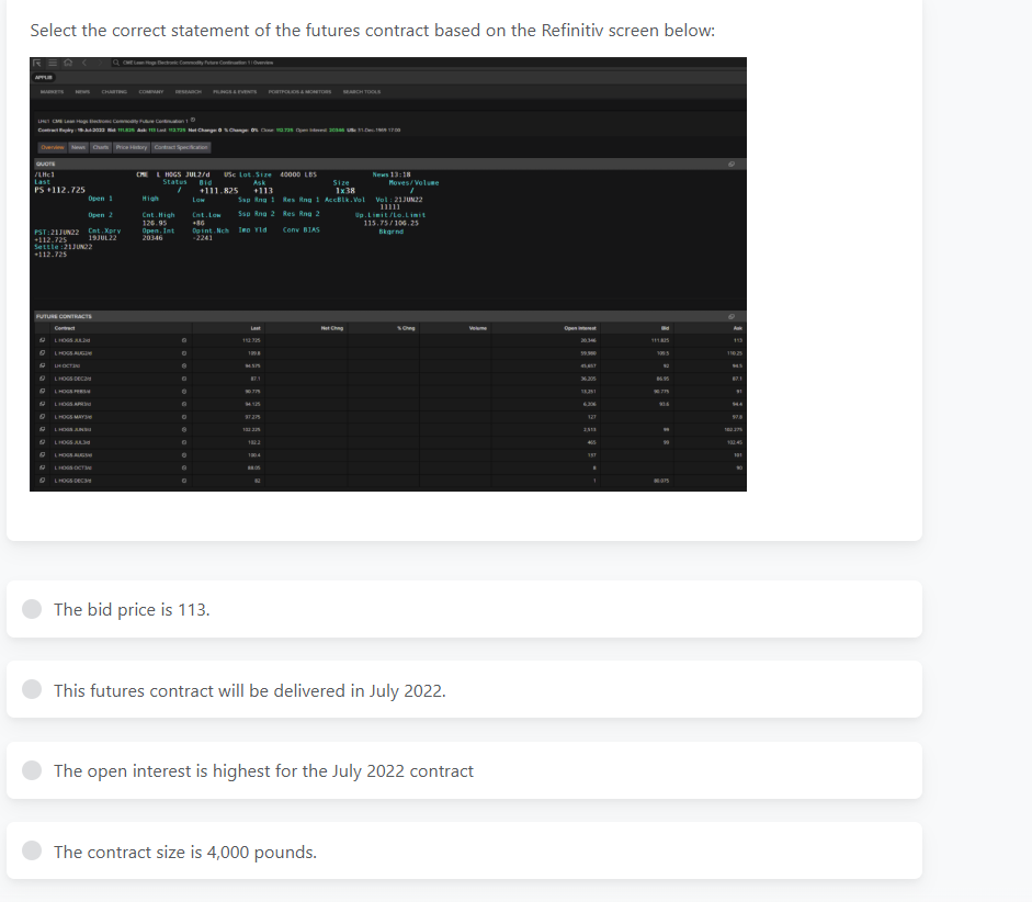 choose the correct answer Select the correct