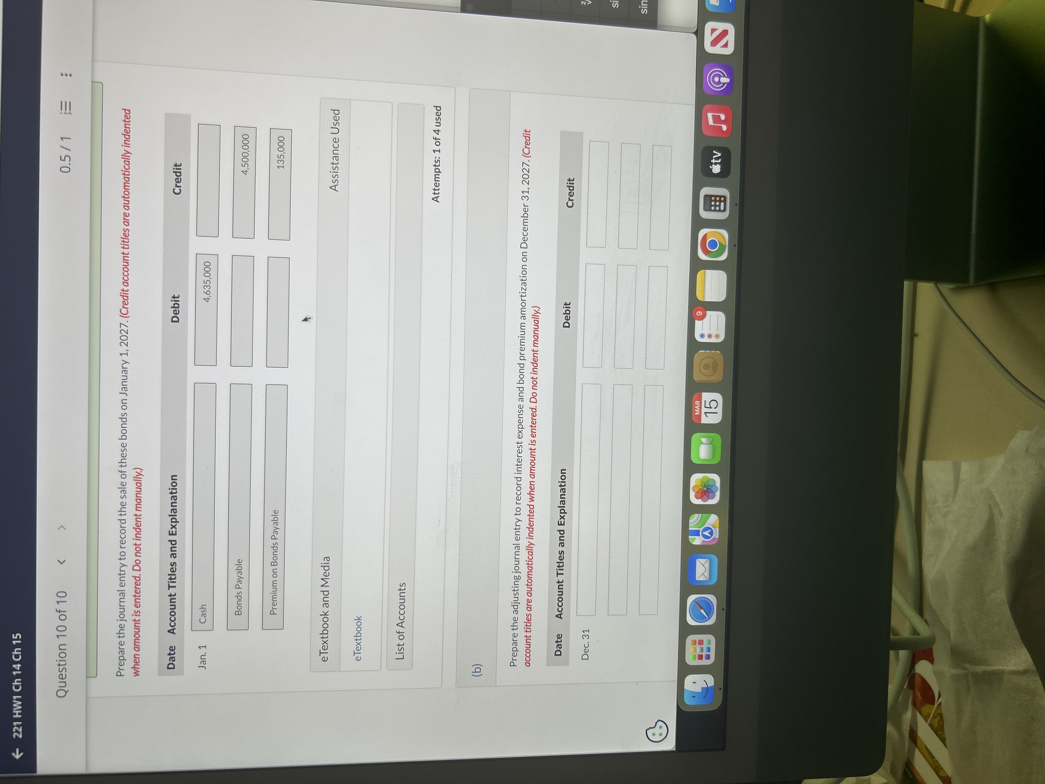 221 HW1 Ch 14 Ch 15 Question 10 of 10  style=