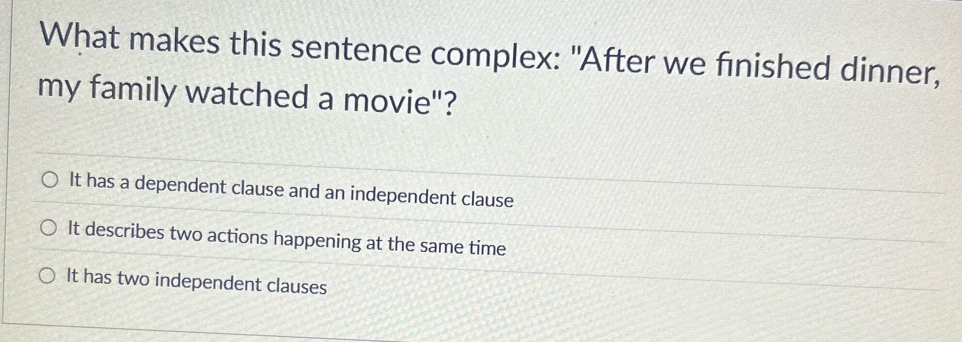 I need to answer What makes this sentence