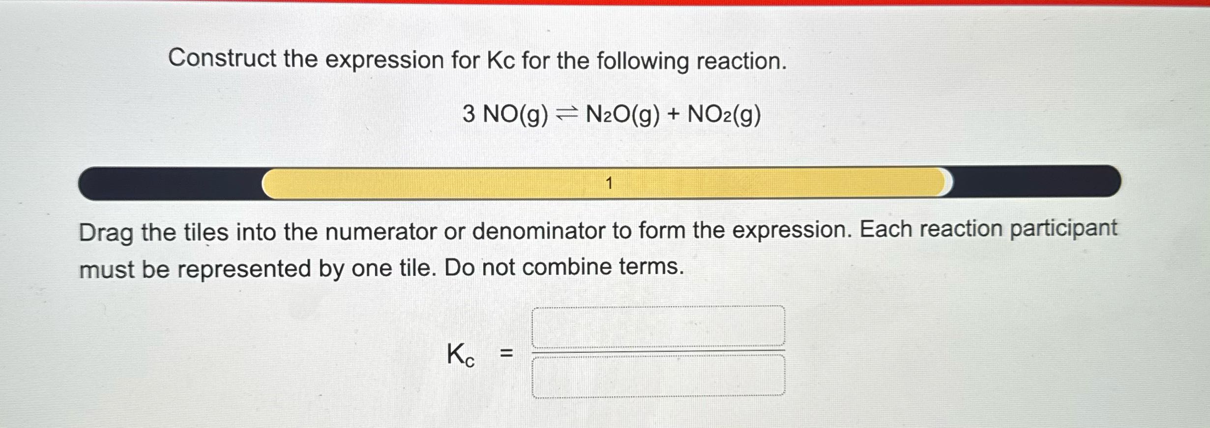 Fill in fraction form Construct the expression