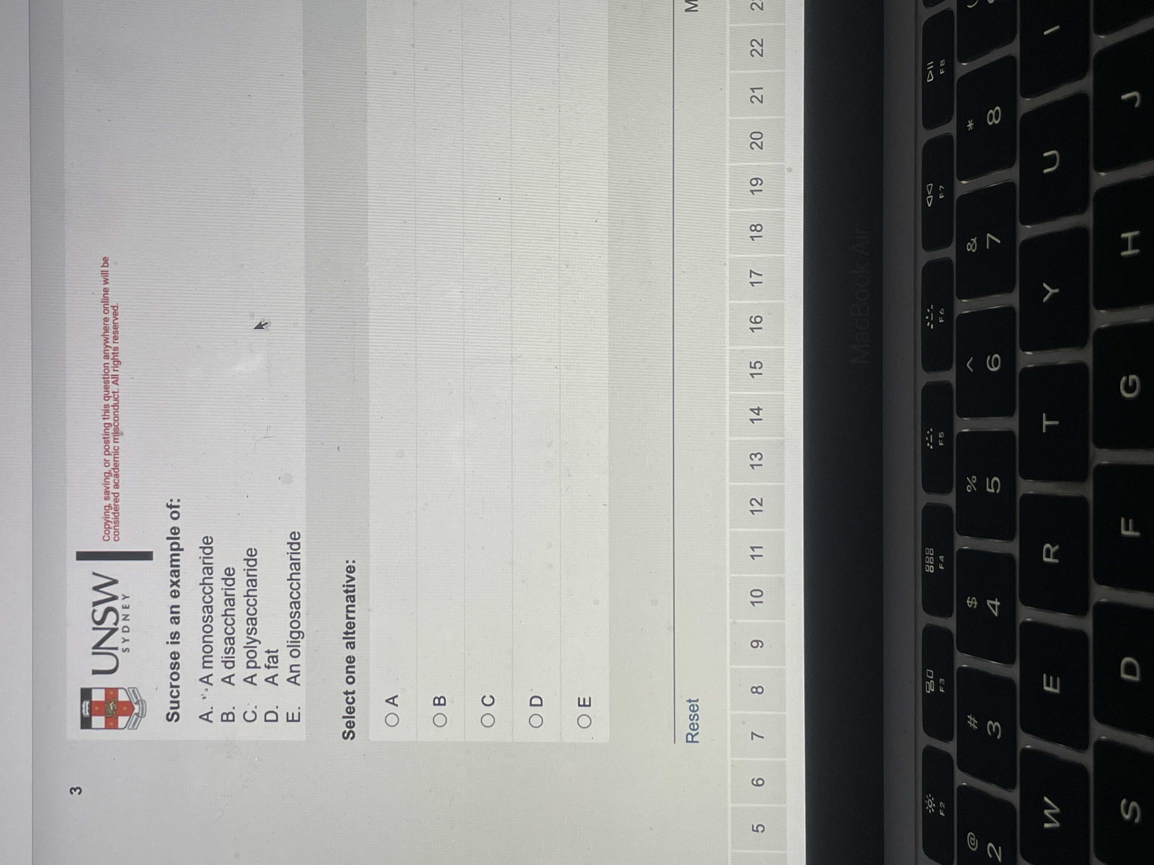 3 UNSW Copying, saving, or posting this question