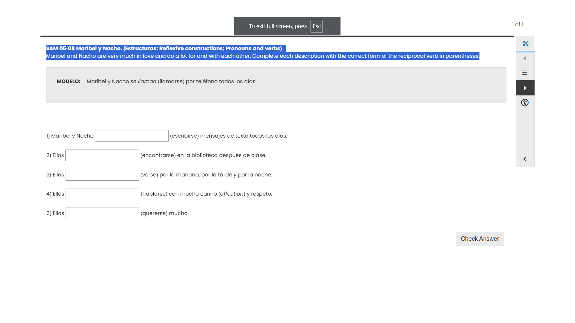 solve for me To exit full screen, press Esc 1 of