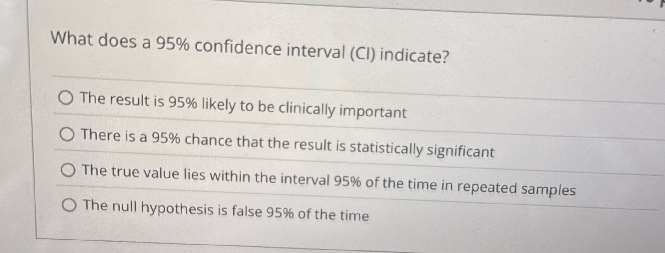 What's the answer What does a 95% confidence