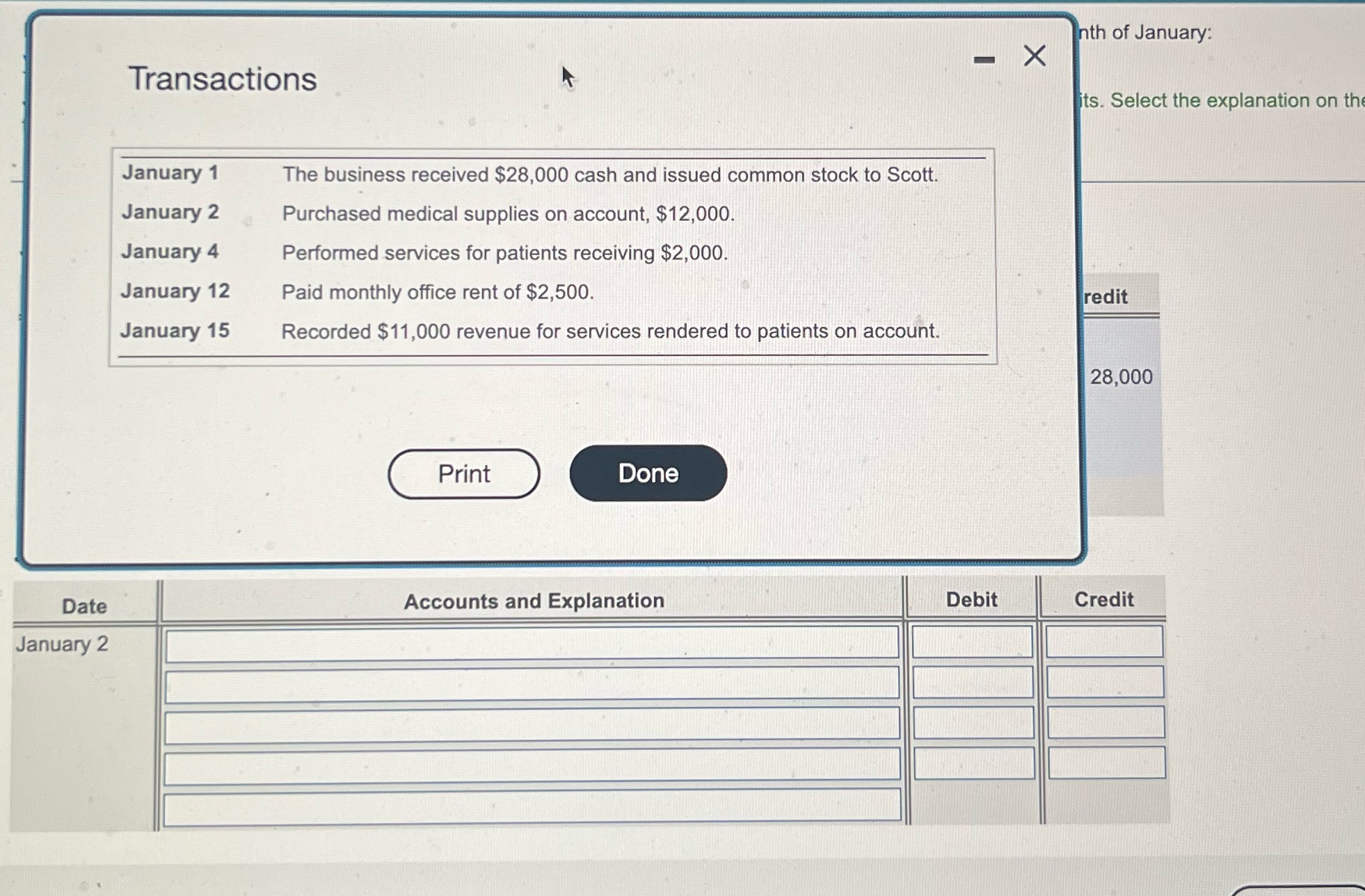 fill the chart for each of the dates th of