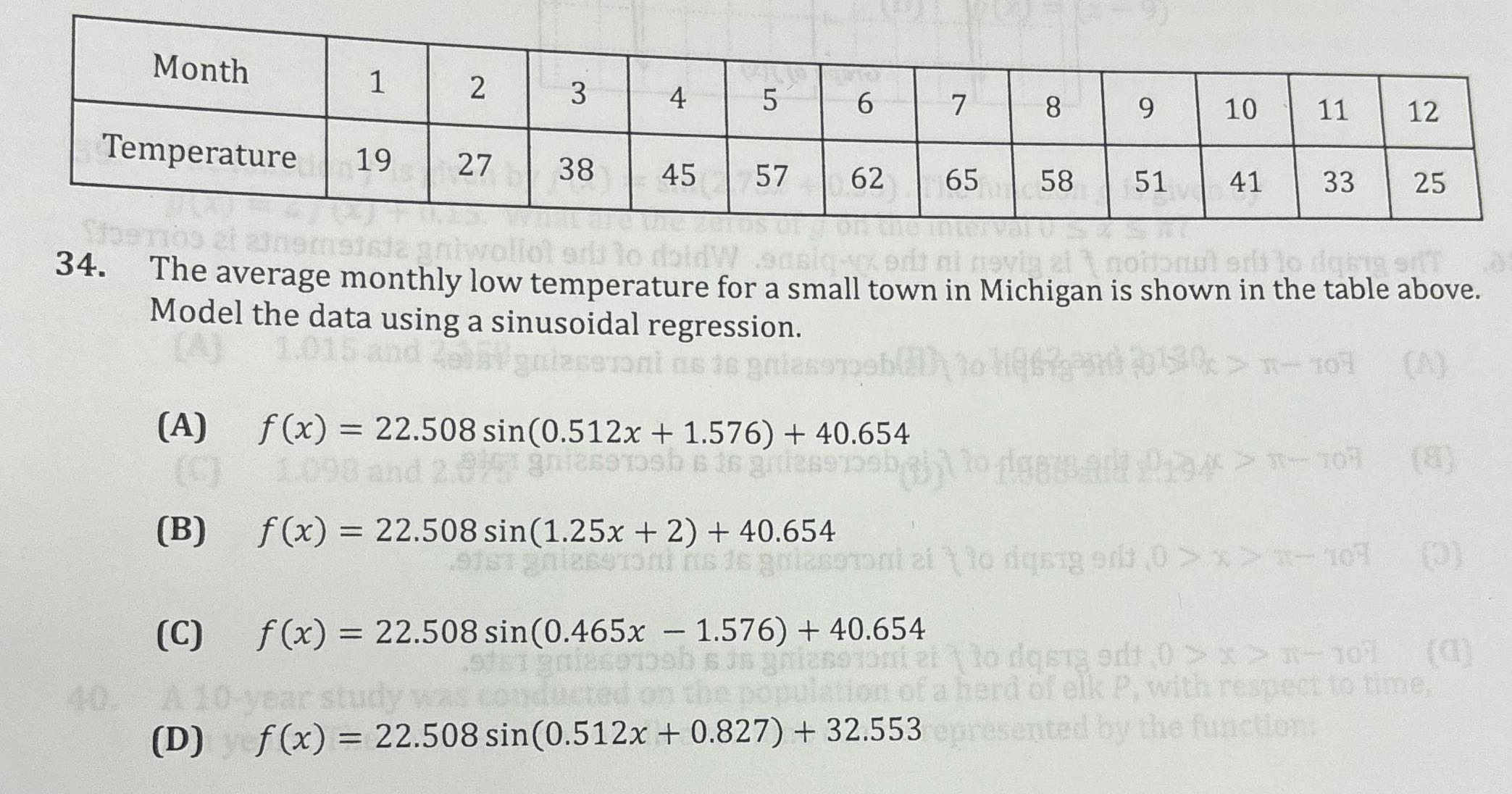 Solve Month 1 2 4 5 6 7 8 9 10 11 12 Temperature