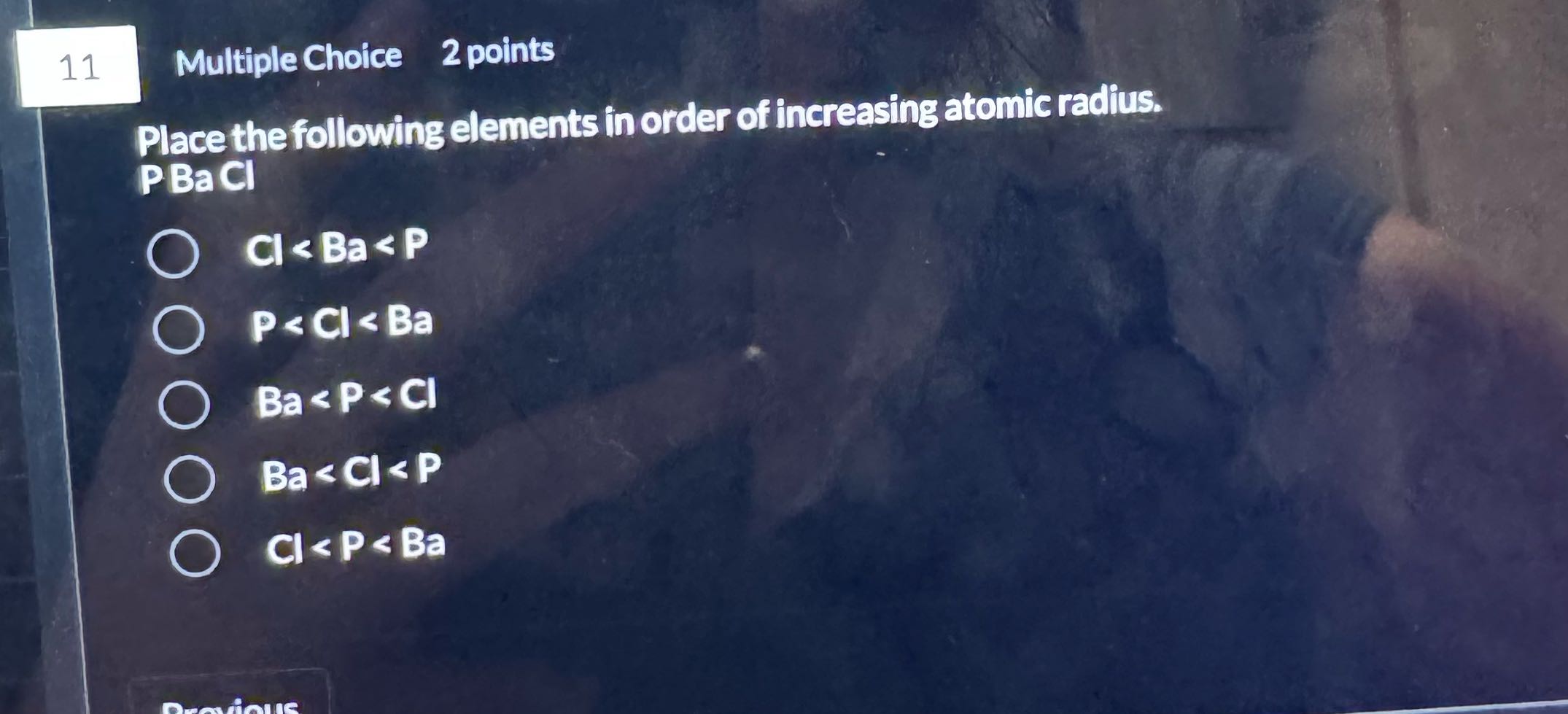 solve 11 Multiple Choice 2 points Place the