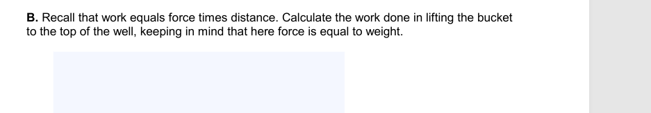 solve B. Recall that work equals force times