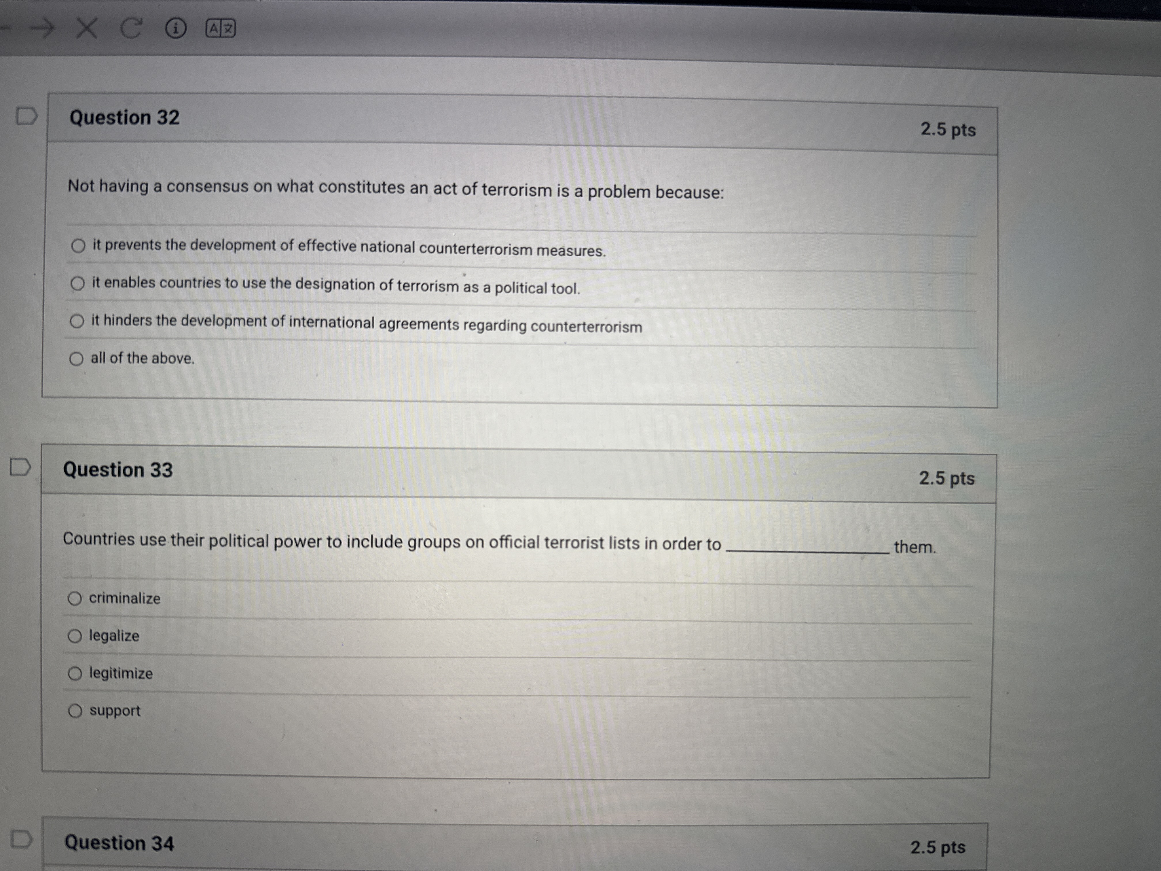 What is the best answer the question 32 and 33 -