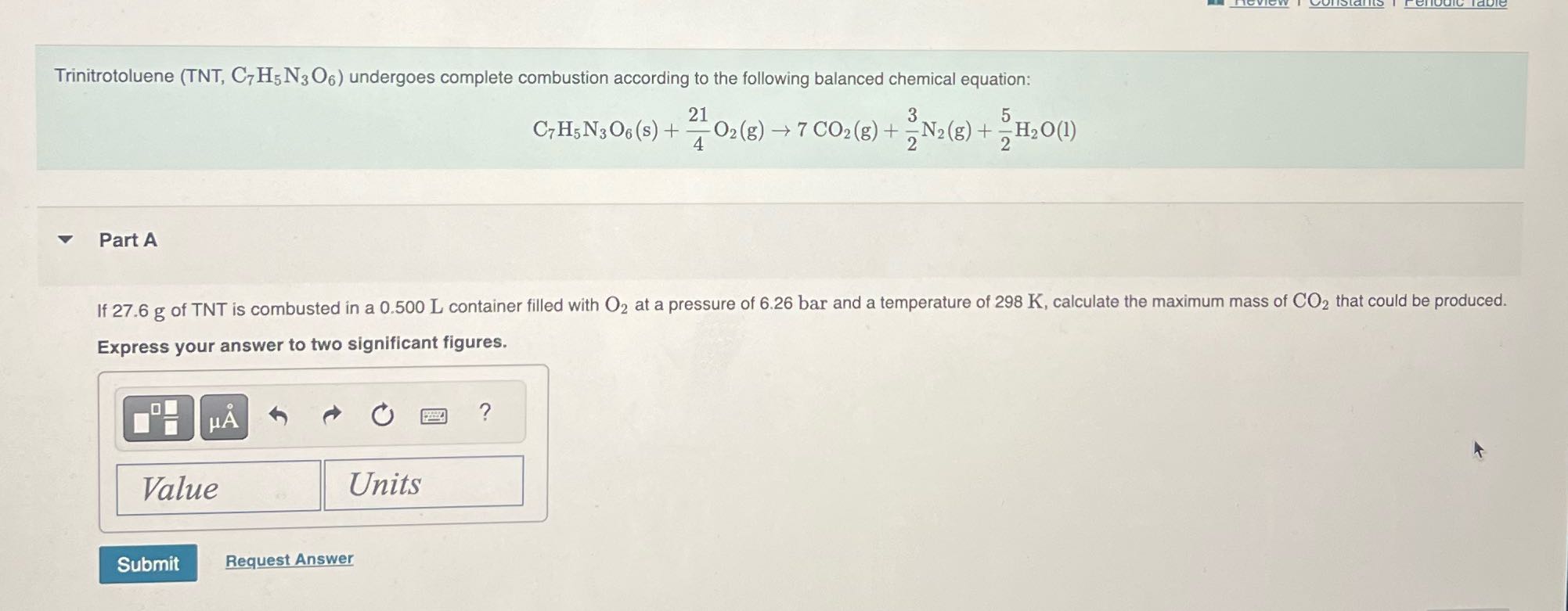 What's the answer Trinitrotoluene (TNT, C7H N3